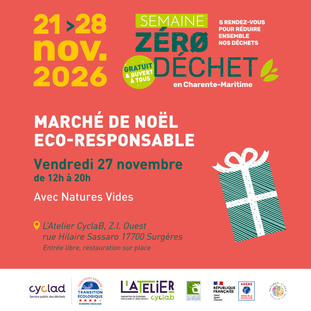 marché de noël éco-responsable à l'Atelier CyclaB Surgères